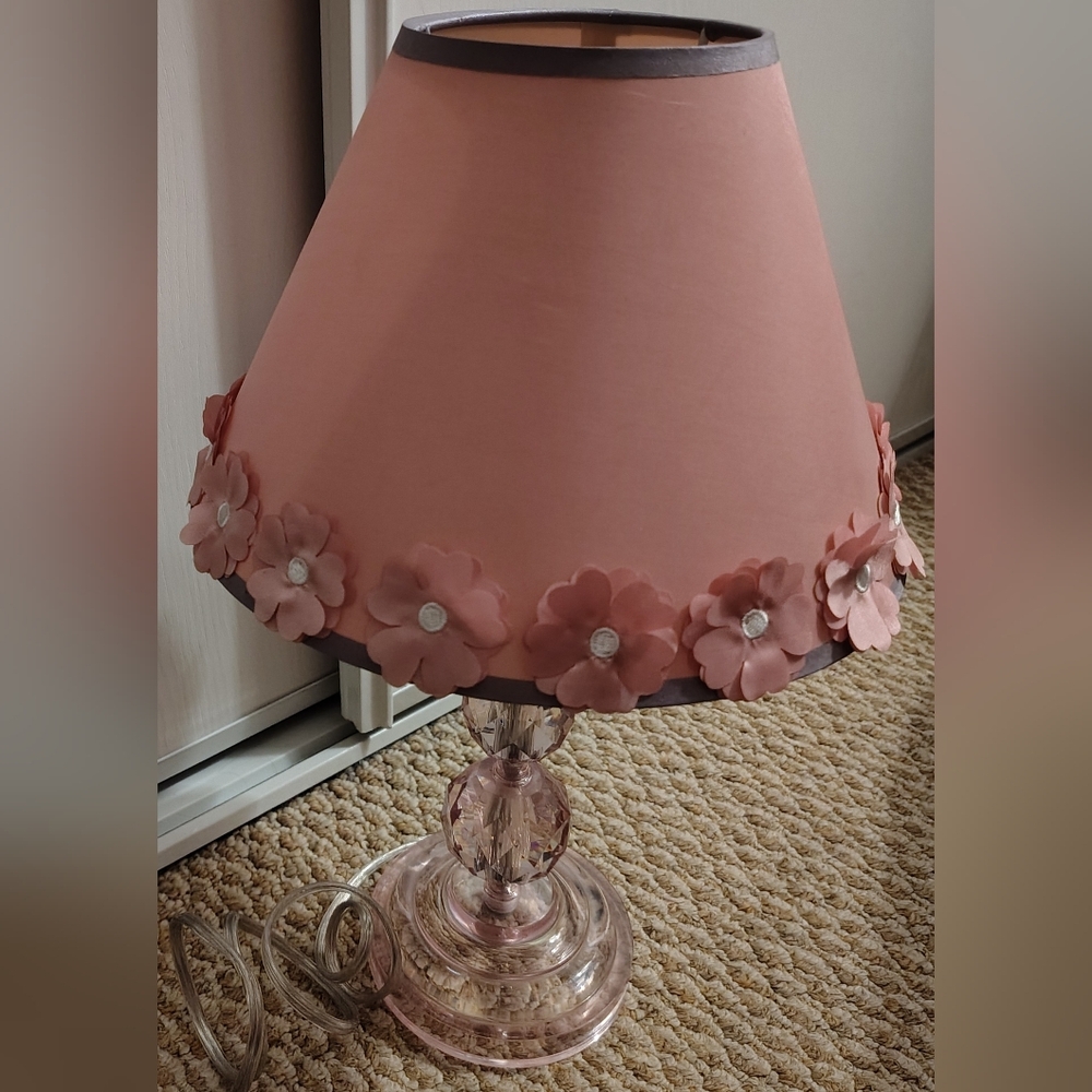 Pink Floral Night Lamp